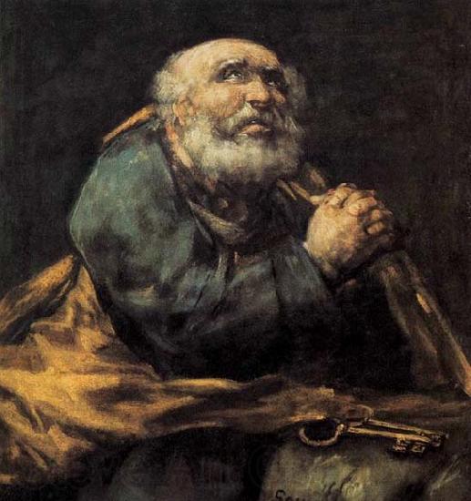 Francisco de goya y Lucientes St Peter Repentant Spain oil painting art